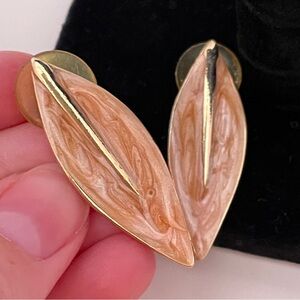 Vintage Pink Pastel Fall Autumn Leaf Cottage Core Boho Fairy Whimsical Earrings